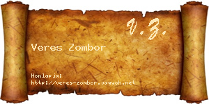 Veres Zombor névjegykártya